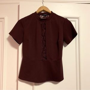 Burgundy Peplum Top